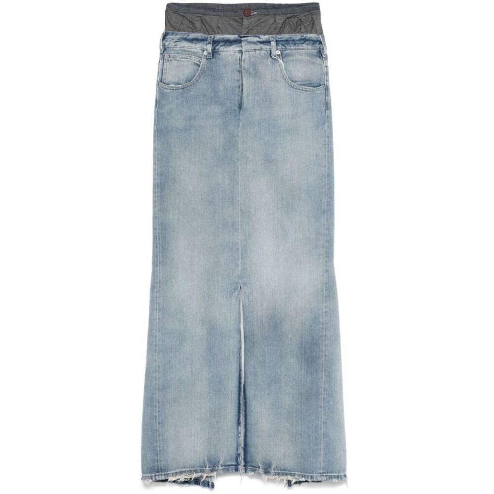Maison Margiela Women Denim Cotton Maxi Skirt